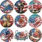 Independence Day Diamond Art Coasters Kit 8 Pieces DIY 5D Patriotic Diamond Painting Coasters with Holder Set for Home Decor & Beginners Craft Kit